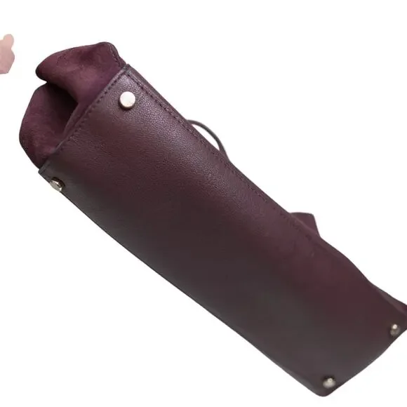 KATE SPADE Roselyn Hunts Burgundy Leather Tote Goat & Cowhide Feminine Corpcore - Picture 8 of 15